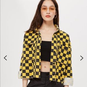 Topshop Oversized Checkered Jacket